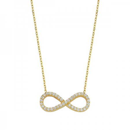 Colier argint 925 aurit cu simbolul infinit si zirconii albe - Infinite You CTU0052 [0]